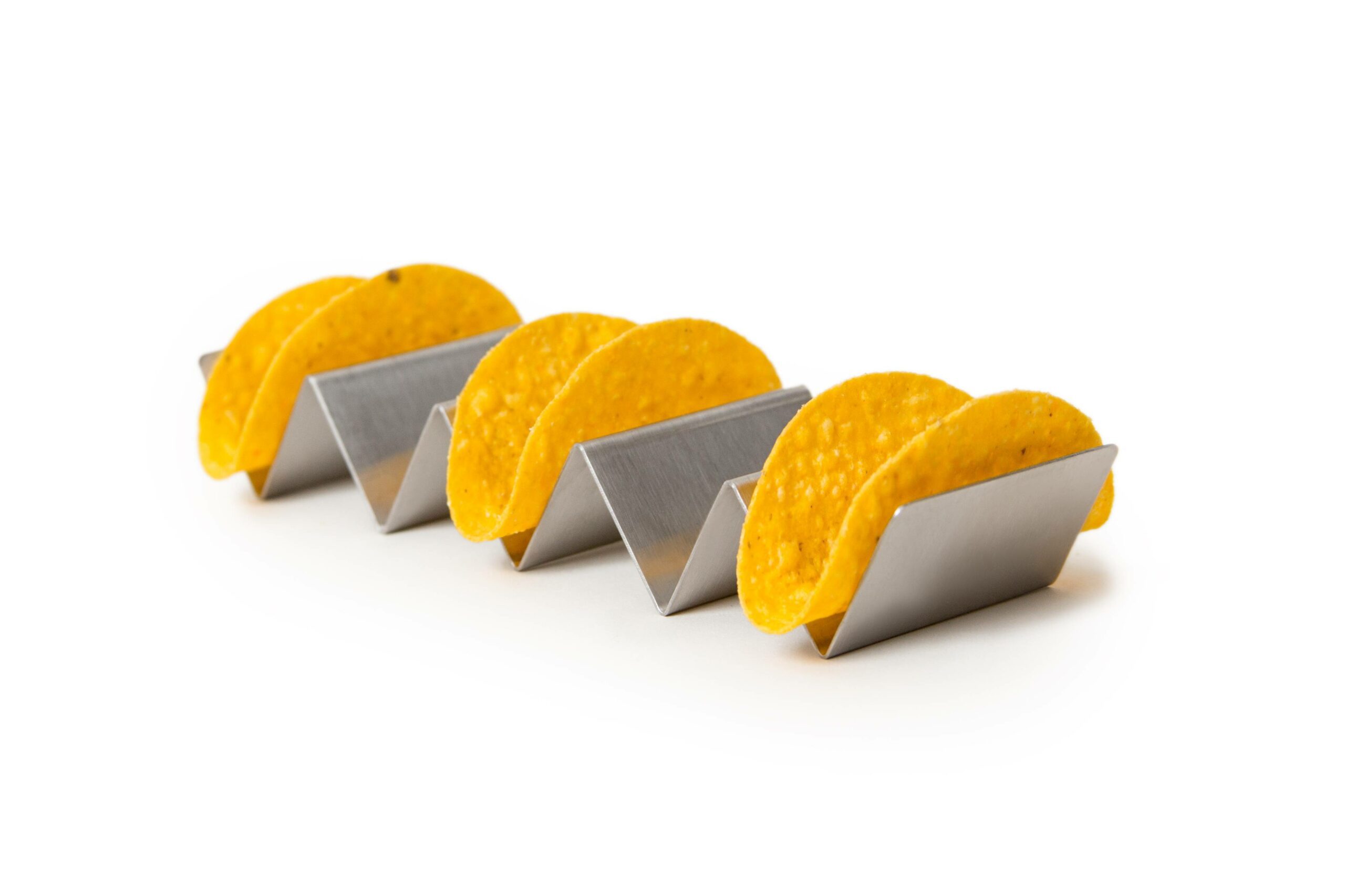 5 Spot Flat Stainless Mini Taco Rack - Order Mini Taco Shells
